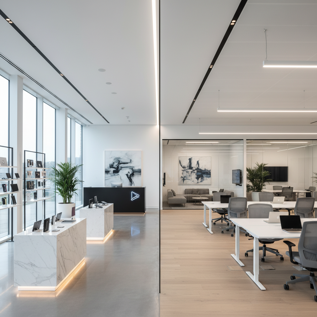 Modern retail space and enterprise office