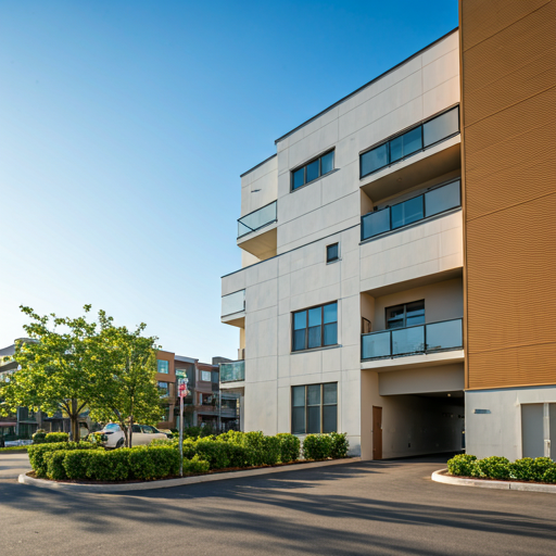 Modern apartment complex exterior